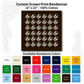 22"x22" Cocoa Brown Custom Printed Imported 100% Cotton Bandanna